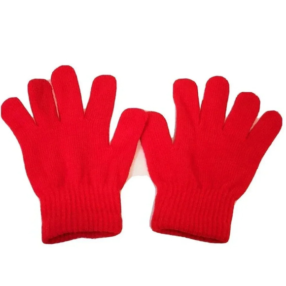 Winter Gloves OSFA Women Girls Knit Knitted Casual Stretch Lightweight - Picture 1 of 2